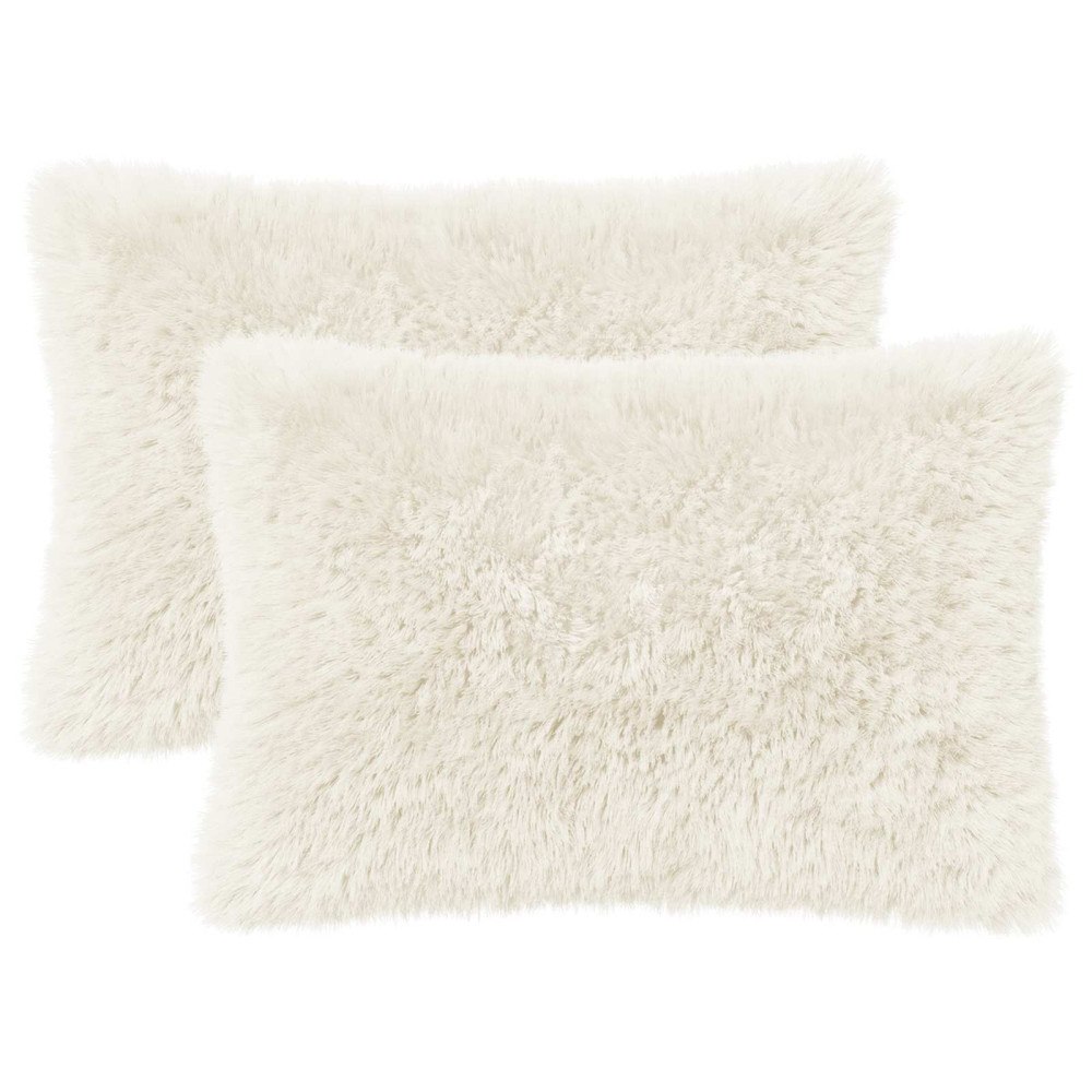 vidaXL Kudde med kudde HEERLEN 2 st Vit PV Fleece