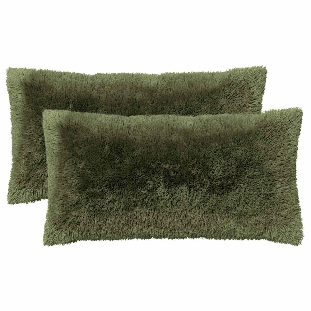 vidaXL Kudde med kudde HEERLEN 2 st Grön PV Fleece