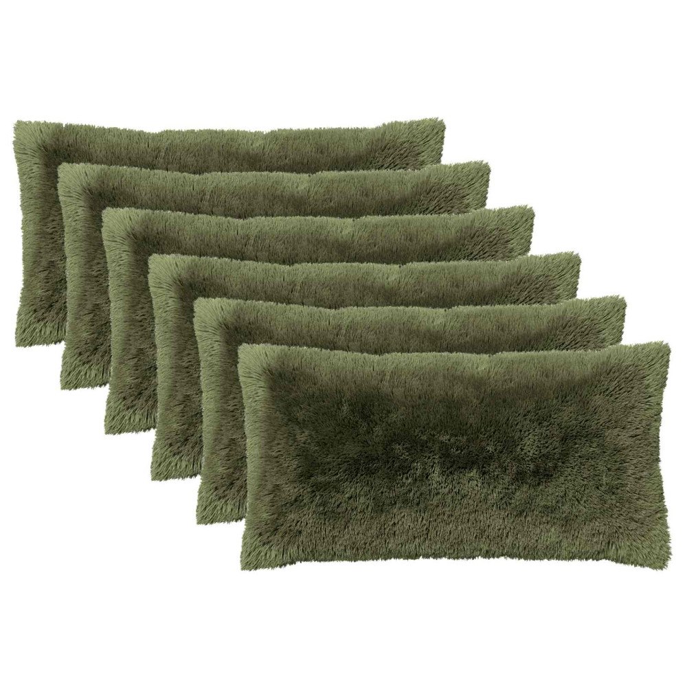 vidaXL Kudde med kudde HEERLEN 6 st Grön PV Fleece