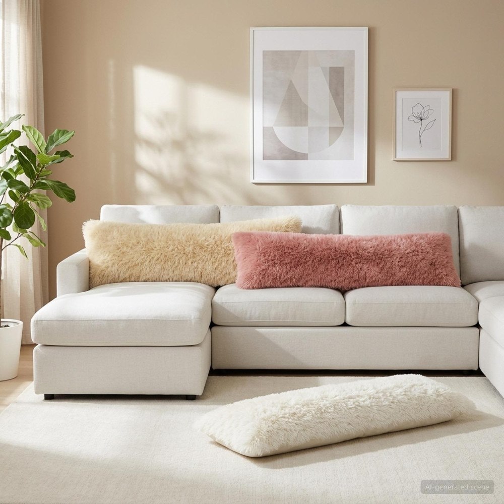 vidaXL Kudde med kudde HEERLEN Vit 40 x 145 cm PV Fleece