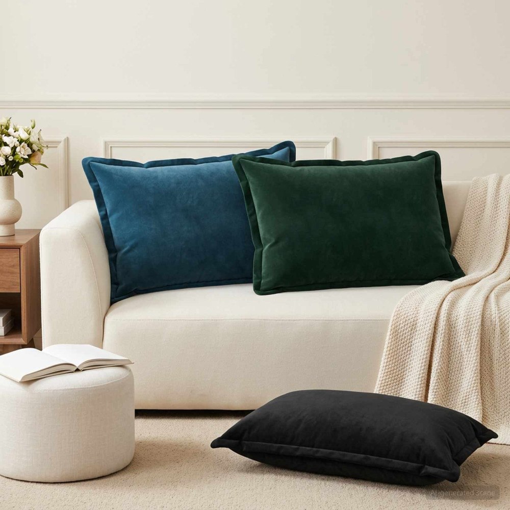 vidaXL Kudde med kudde HOUTEN 2 st Svart Sammet