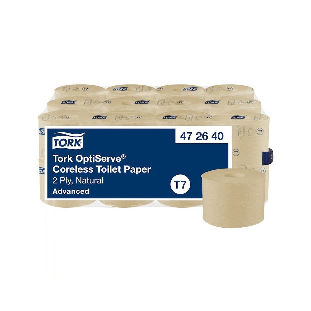 TORK Toalettpapper Tork T7 Advanced OptiServe® 2-lagers, naturfär...