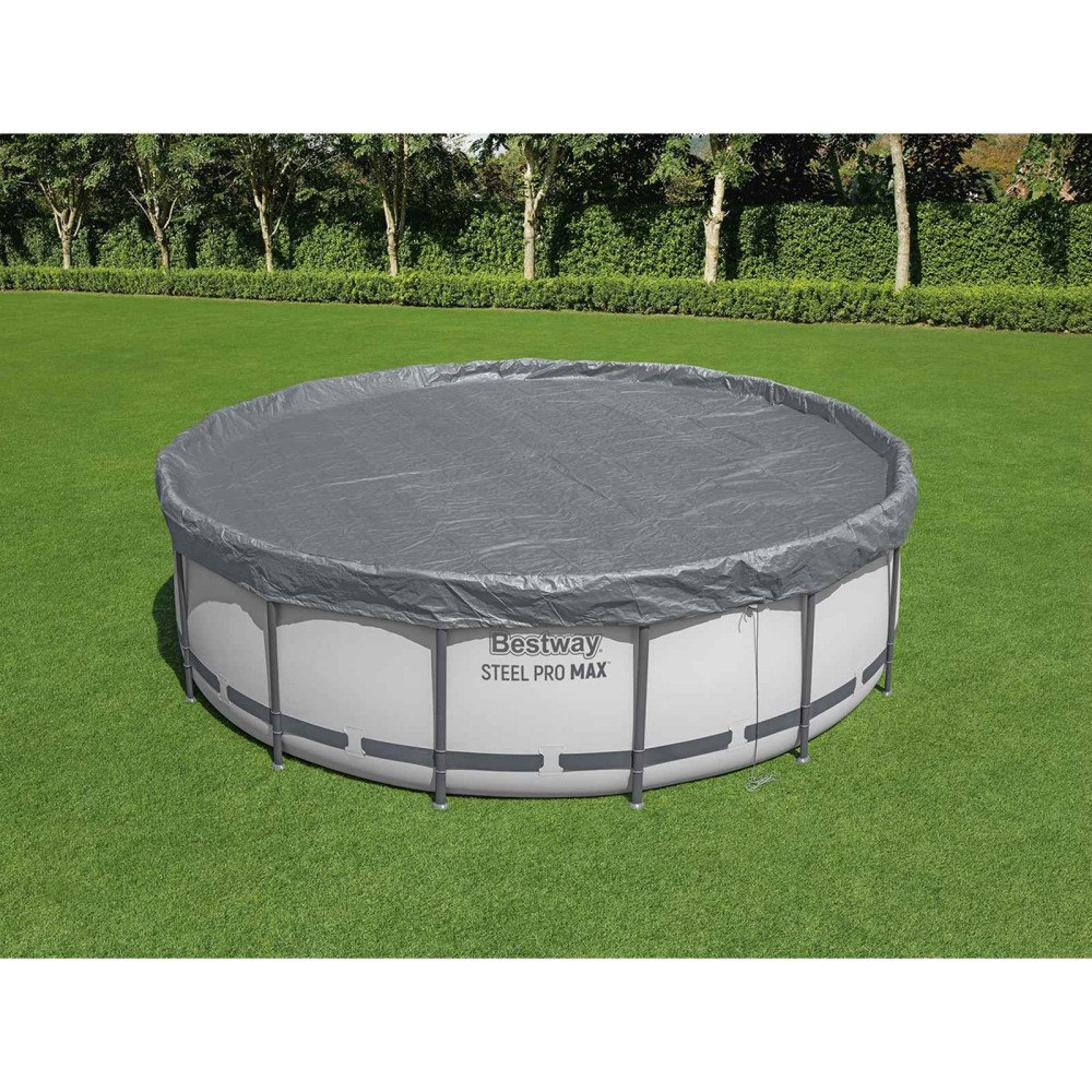 Bestway Bestway Pooltäcke Ø4,27 m Rund Polyester Grå