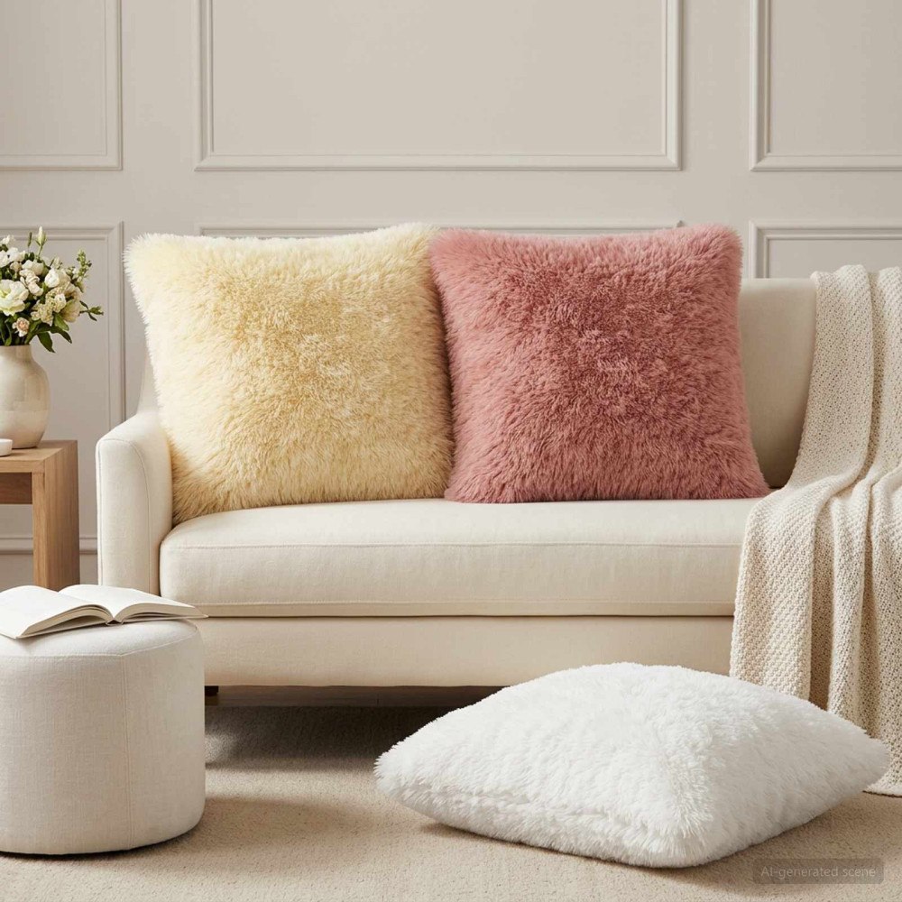 vidaXL Kudde med kudde HEERLEN 2 st Vit PV Fleece