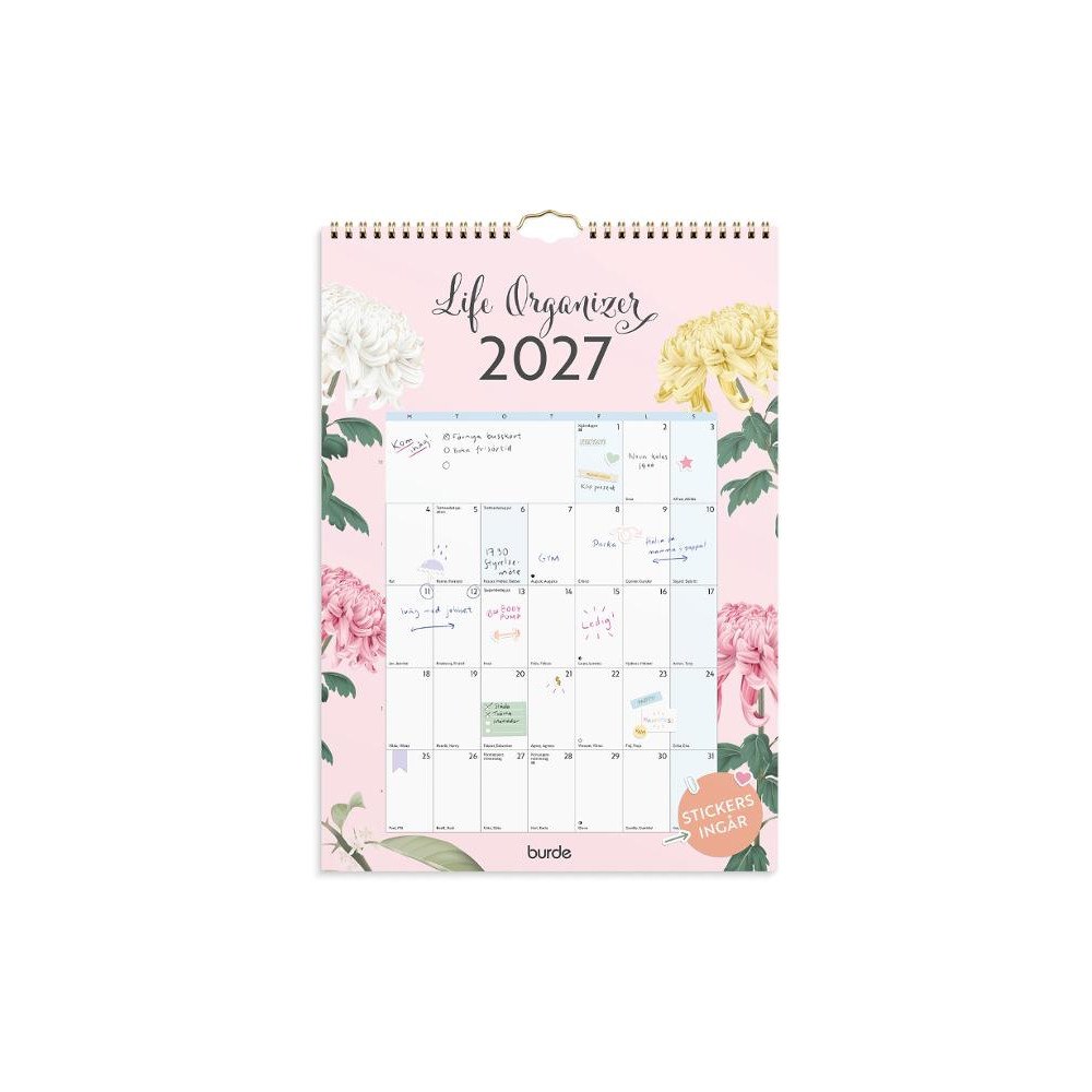 Burde Väggkalender Life Organizer 2027