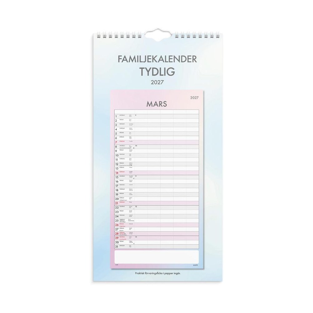 Burde Familjekalender Tydlig 2027