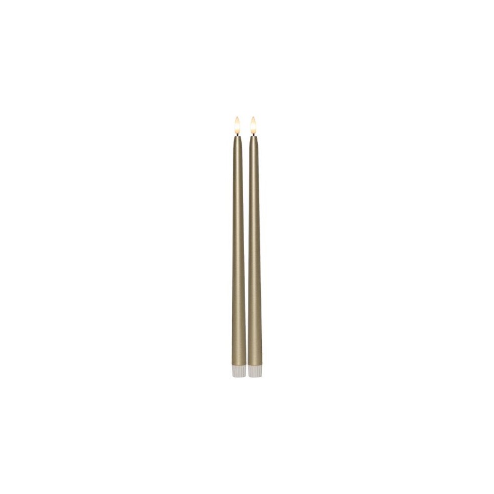 STAR TRADING Antikljus STAR T LED 39cm guld 2/fp
