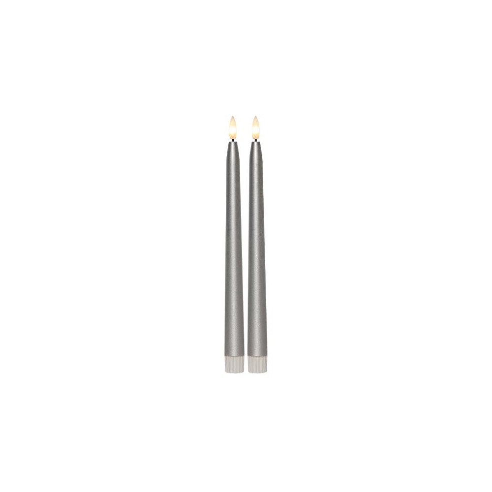 STAR TRADING Antikljus STAR T LED 28cm silver 2/fp