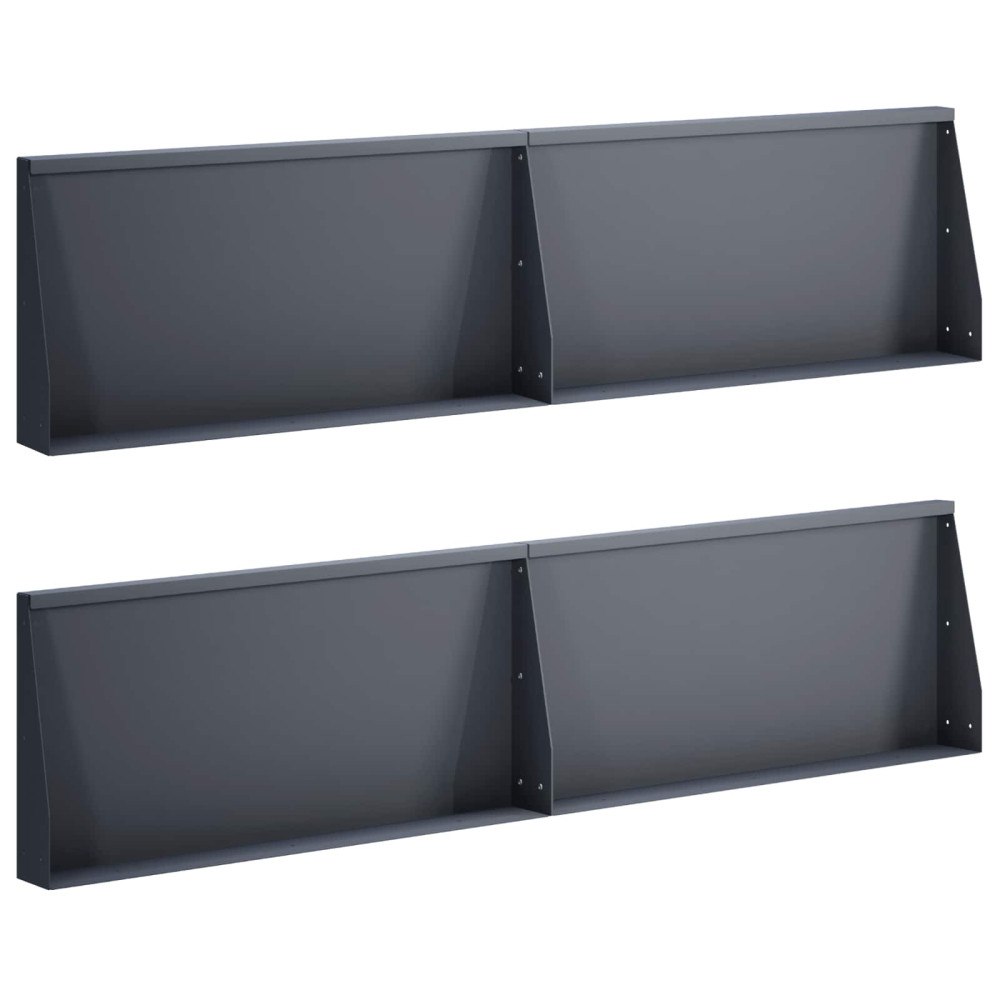 vidaXL Stödvägg 4 st 80 x 12 x 30 cm Stål Antracit