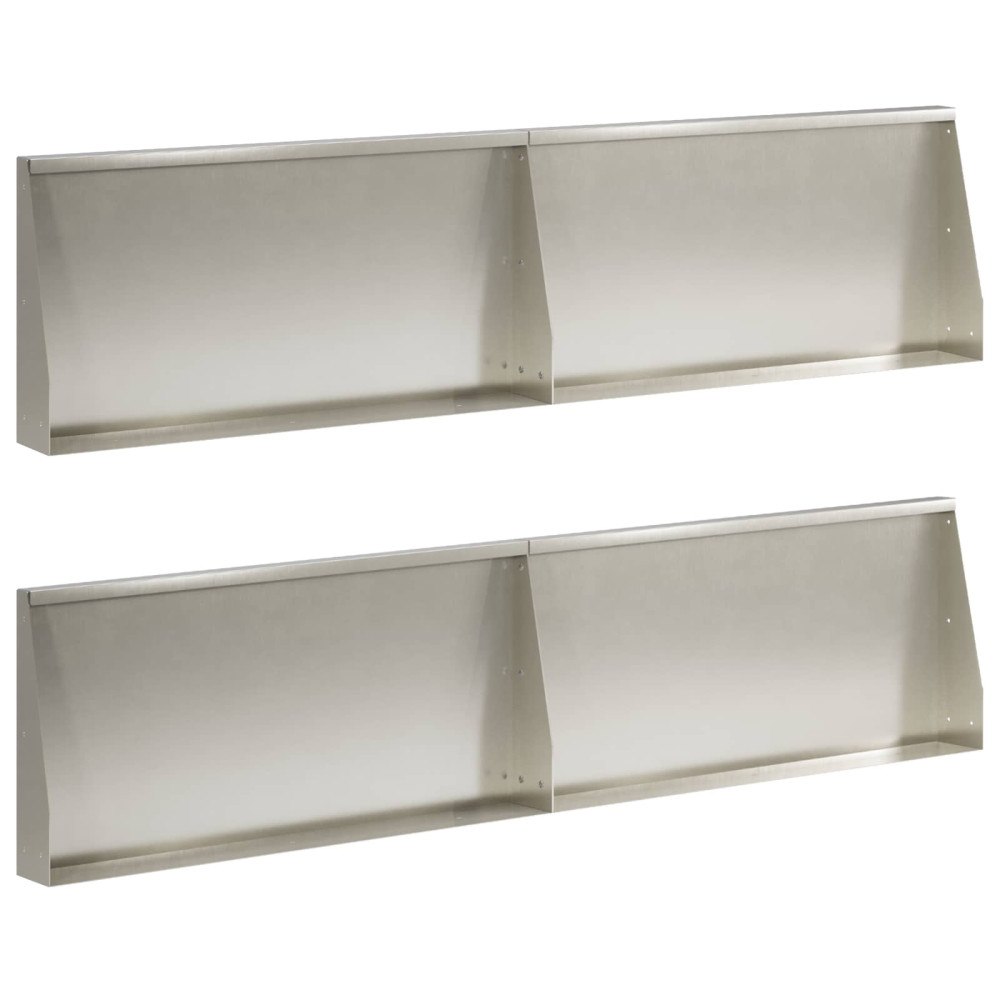 vidaXL Stödvägg 4 st 80 x 12 x 40 cm Rostfritt stål Silver