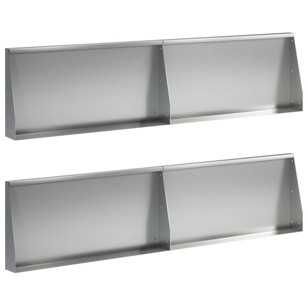 vidaXL Stödvägg 4 st 80 x 12 x 40 cm Galvaniserat stål Silver