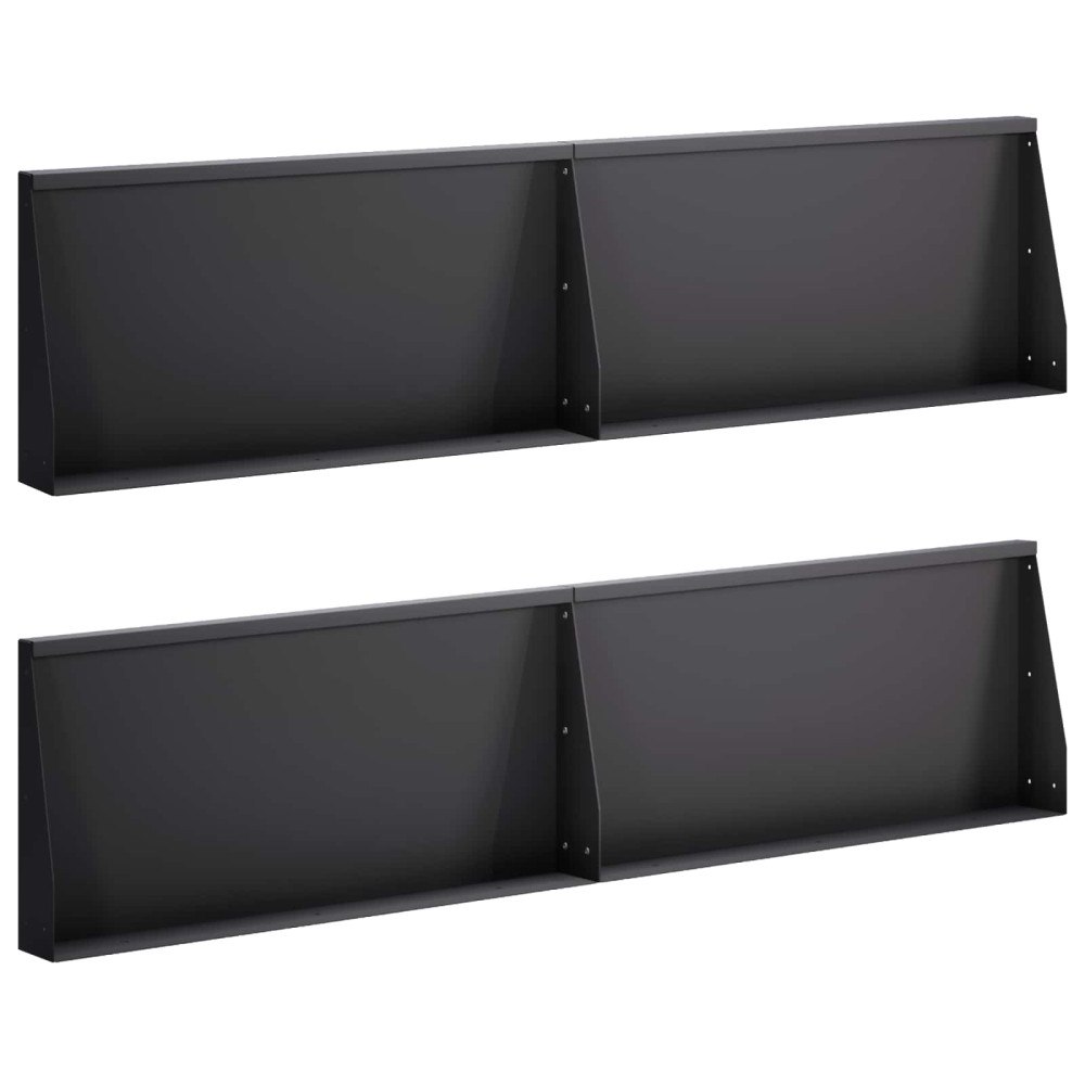 vidaXL Stödvägg 4 st 80 x 12 x 50 cm Stål Svart
