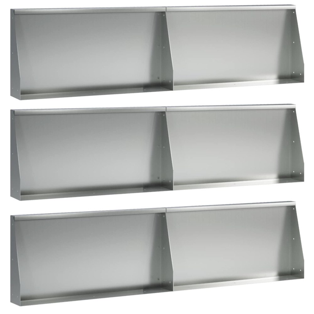 vidaXL Stödvägg 6 st 80 x 12 x 30 cm Galvaniserat stål Silver