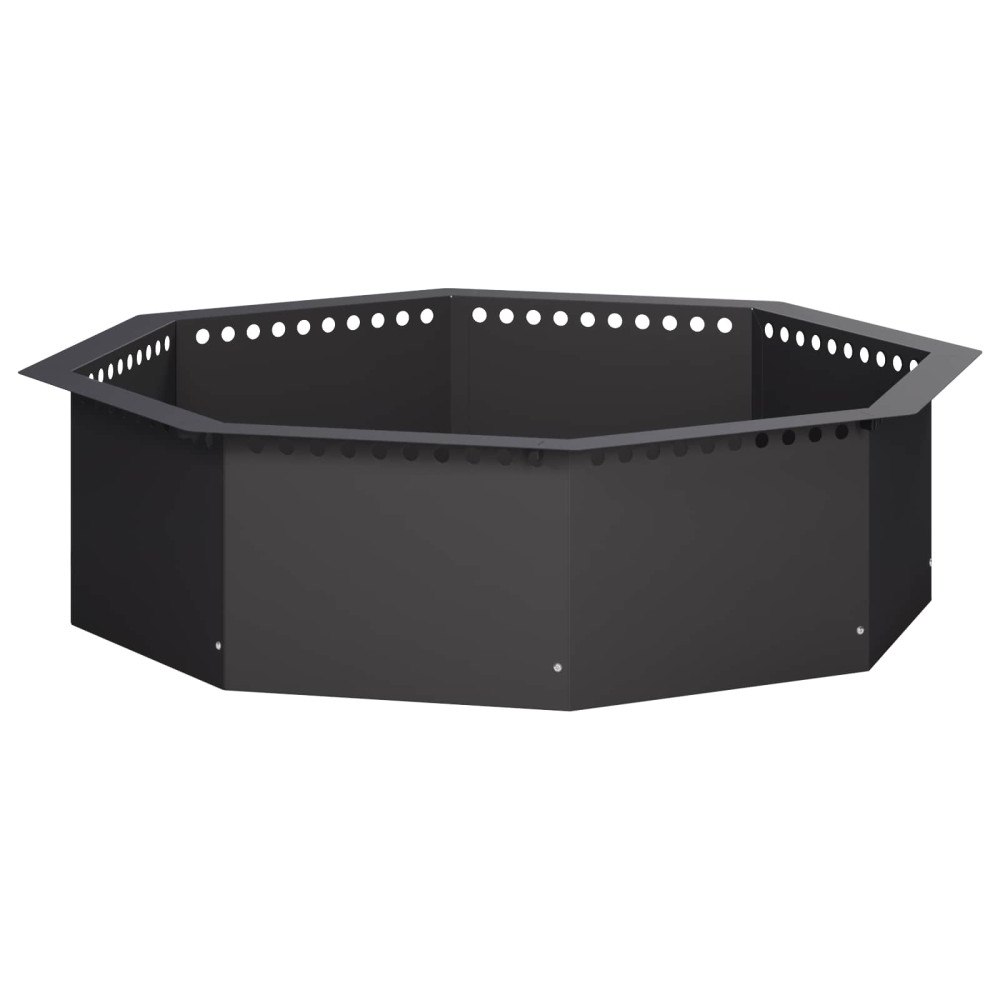 vidaXL Eldstad ring Svart 80 x 80 x 25 cm Stål