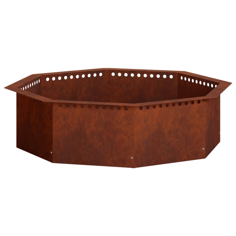 vidaXL Eldstad ring Rostig 80 x 80 x 25 cm Väderbeständig stål