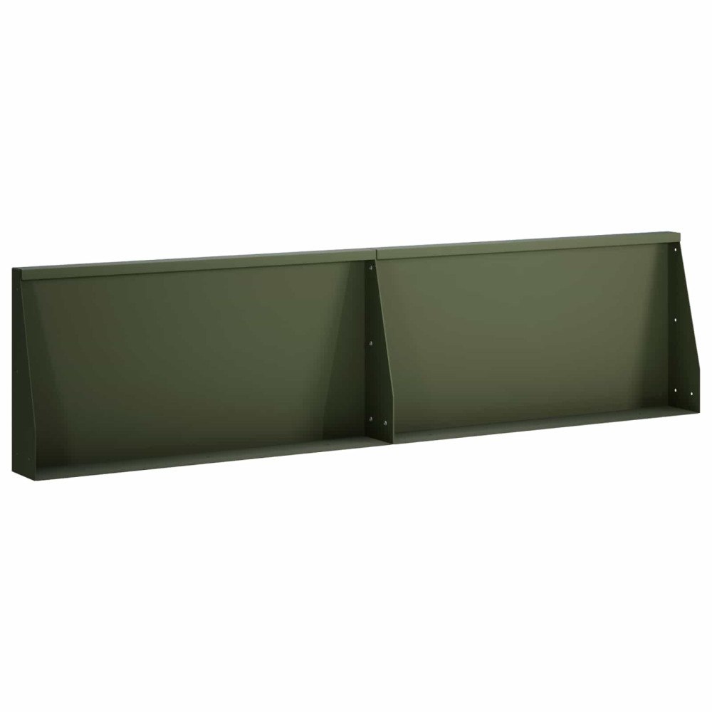 vidaXL Stödvägg 2 st 80 x 12 x 50 cm Stål Olivgrön