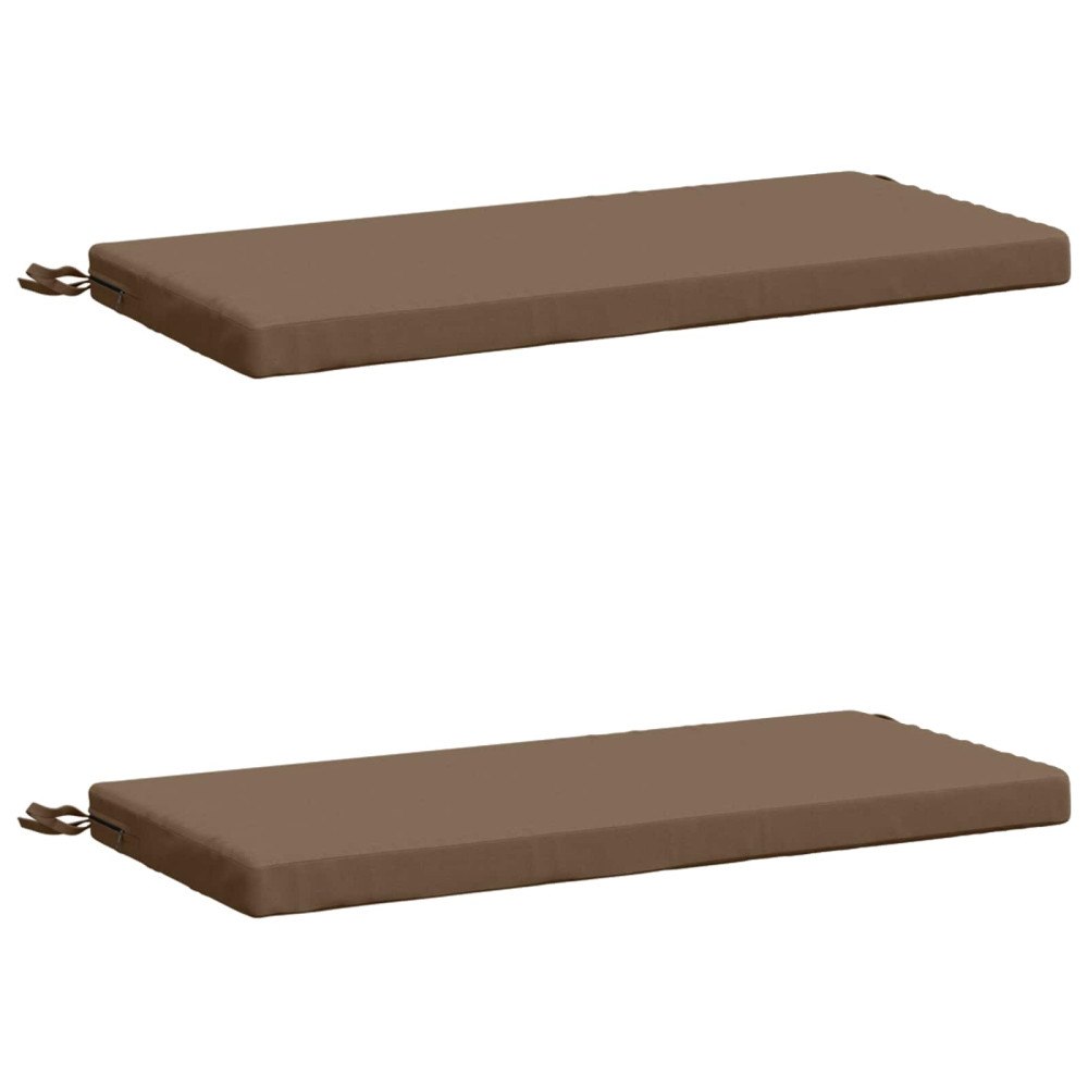 vidaXL 2-delade Bänk Kuddar SOEST 2 st 100% Polyester Taupe