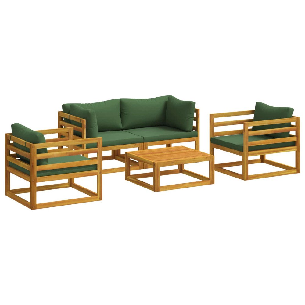 vidaXL 5-delars Trädgårdsloungeset Modular Naturlig Massivt Akaciaträ