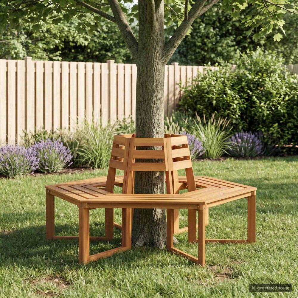 vidaXL Trädbänk 2 st 160 x 140 x 86 cm Massivt Akaciaträ Naturlig