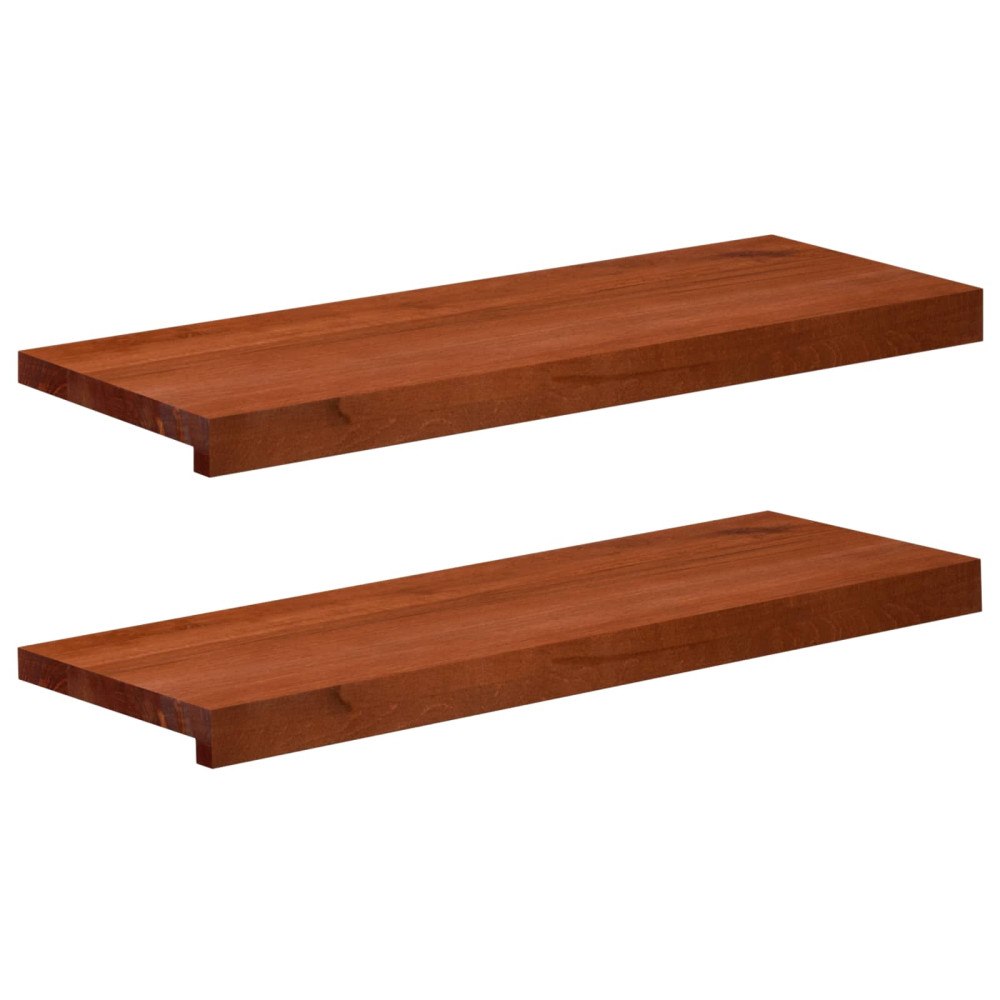 vidaXL Trapstegsmattor 2 st 80 x 25 x 2 cm Brun Massivt bokträ
