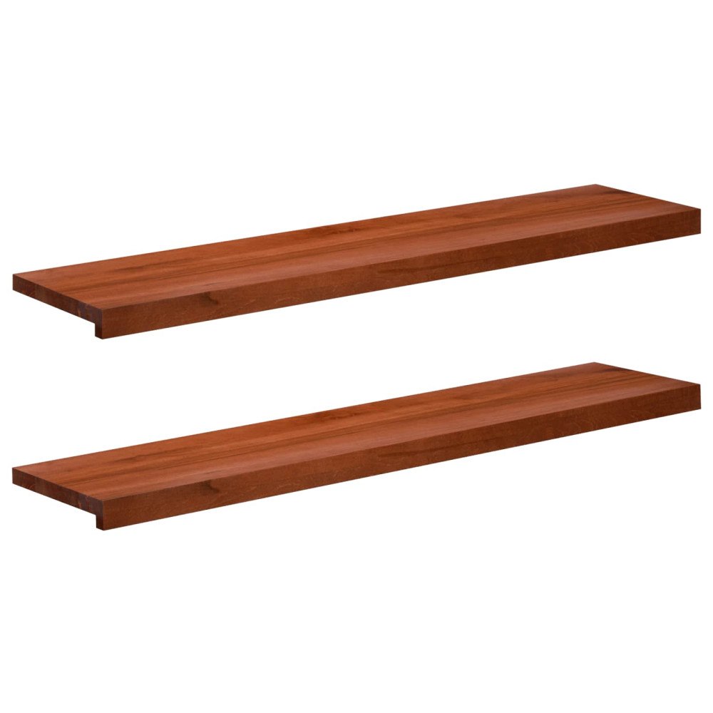 vidaXL Trapstegsmattor 2 st 110 x 30 x 2 cm Brun Massivt bokträ