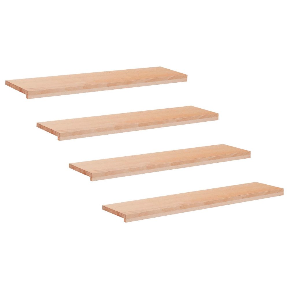 vidaXL Trapstegsmattor 4 st 120 x 30 x 2 cm Naturlig Massivt bokträ