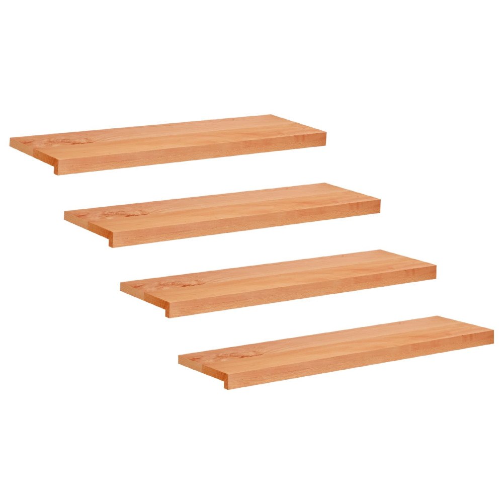 vidaXL Trapstegsmattor 4 st 100 x 30 x 2 cm Lack Massivt bokträ