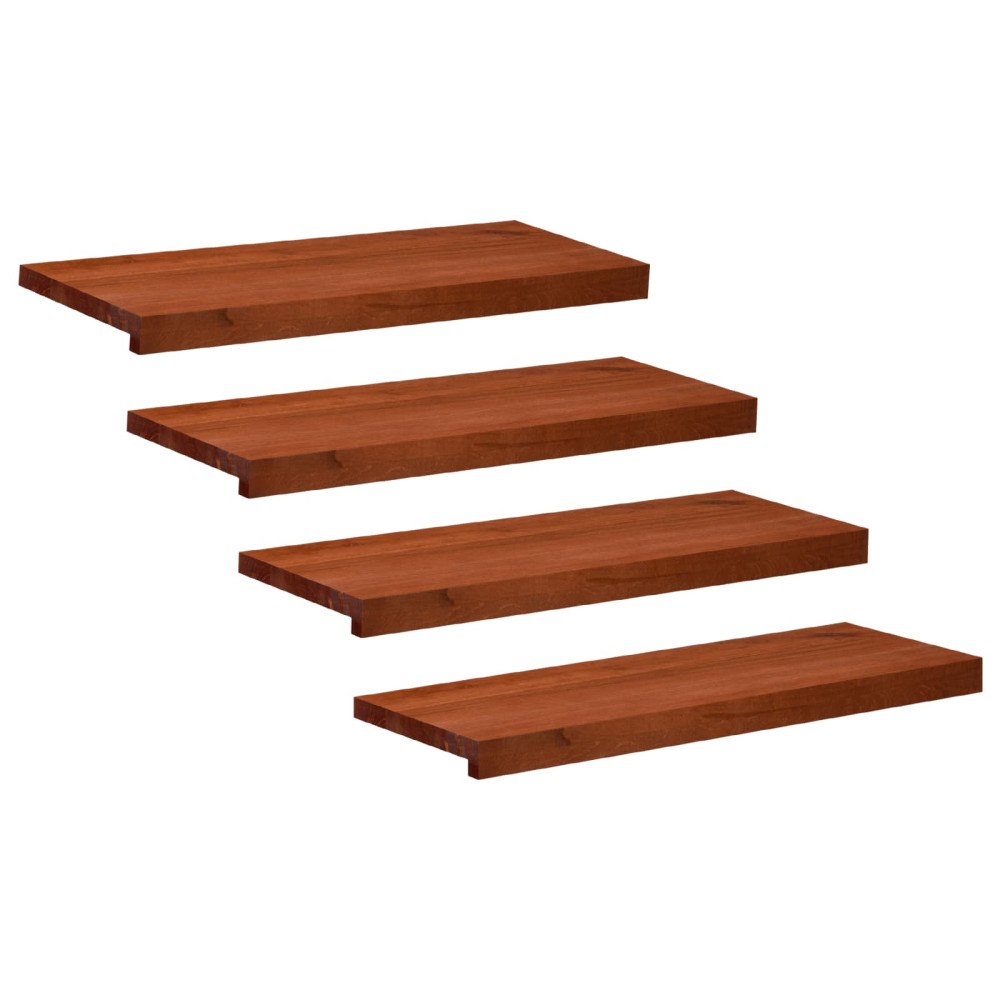 vidaXL Trapstegsmattor 4 st 70 x 25 x 2 cm Brun Massivt bokträ