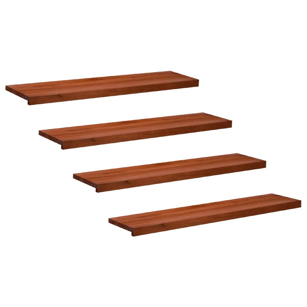 vidaXL Trapstegsmattor 4 st 120 x 25 x 2 cm Brun Massivt bokträ