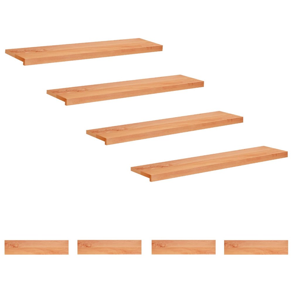 vidaXL Trapstegsmattor 8 st 120 x 30 x 2 cm Lack Massivt bokträ