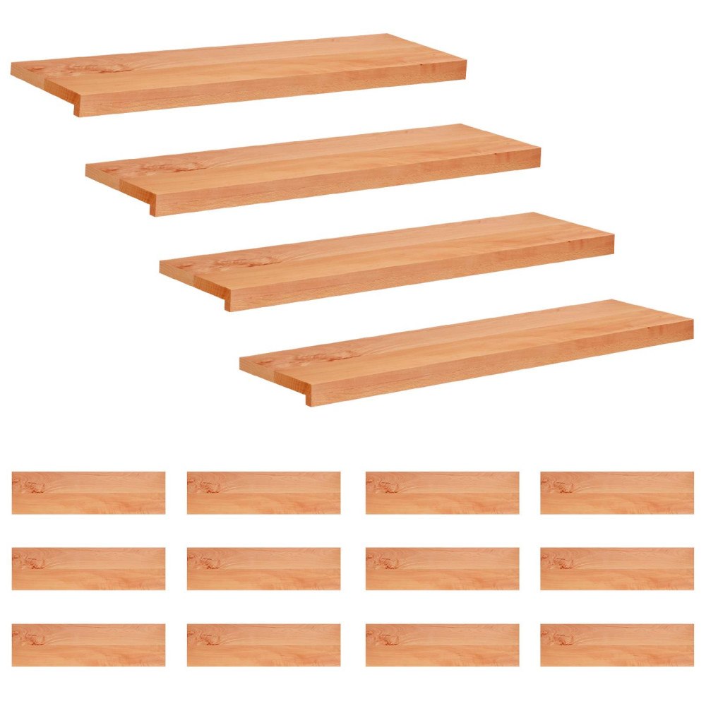 vidaXL Trapstegsmattor 16 st 90 x 25 x 2 cm Lack Massivt bokträ