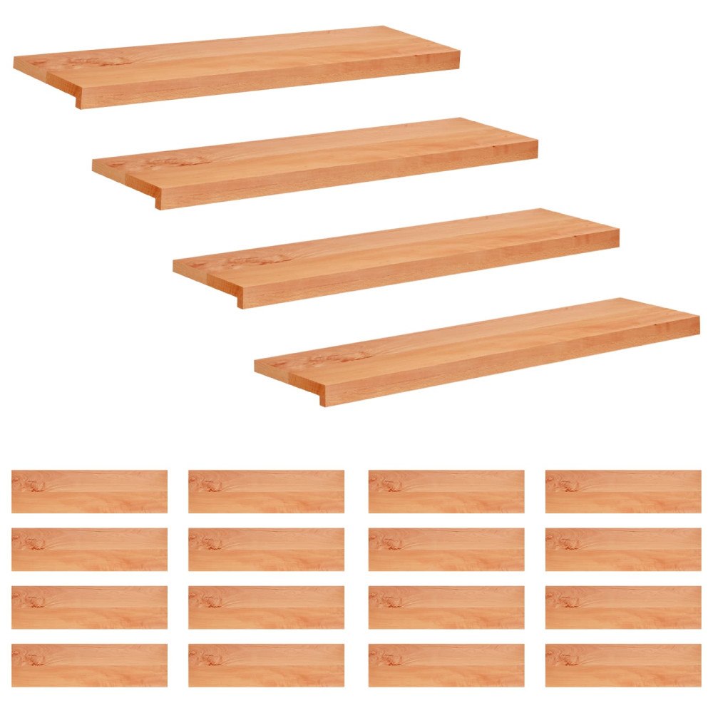 vidaXL Trapstegsmattor 20 st 100 x 30 x 2 cm Lack Massivt bokträ