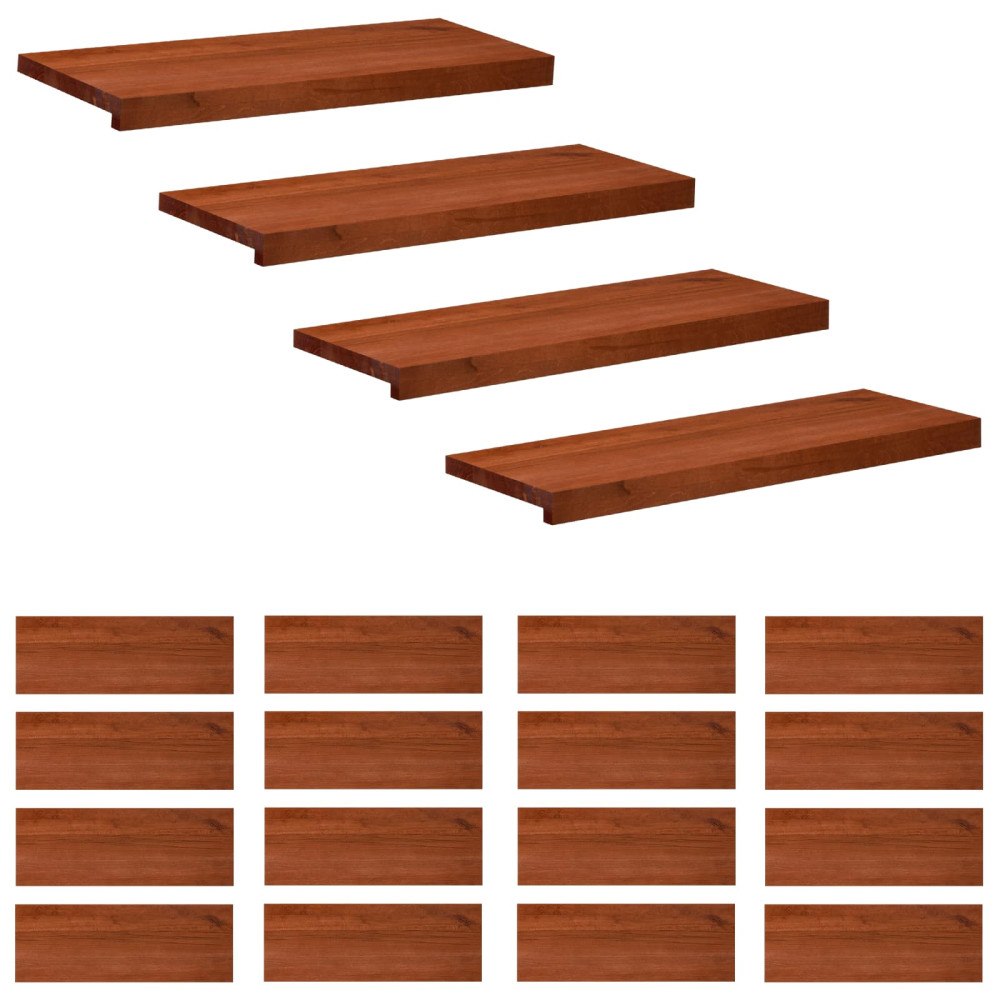 vidaXL Trapstegsmattor 20 st 80 x 30 x 2 cm Brun Massivt bokträ