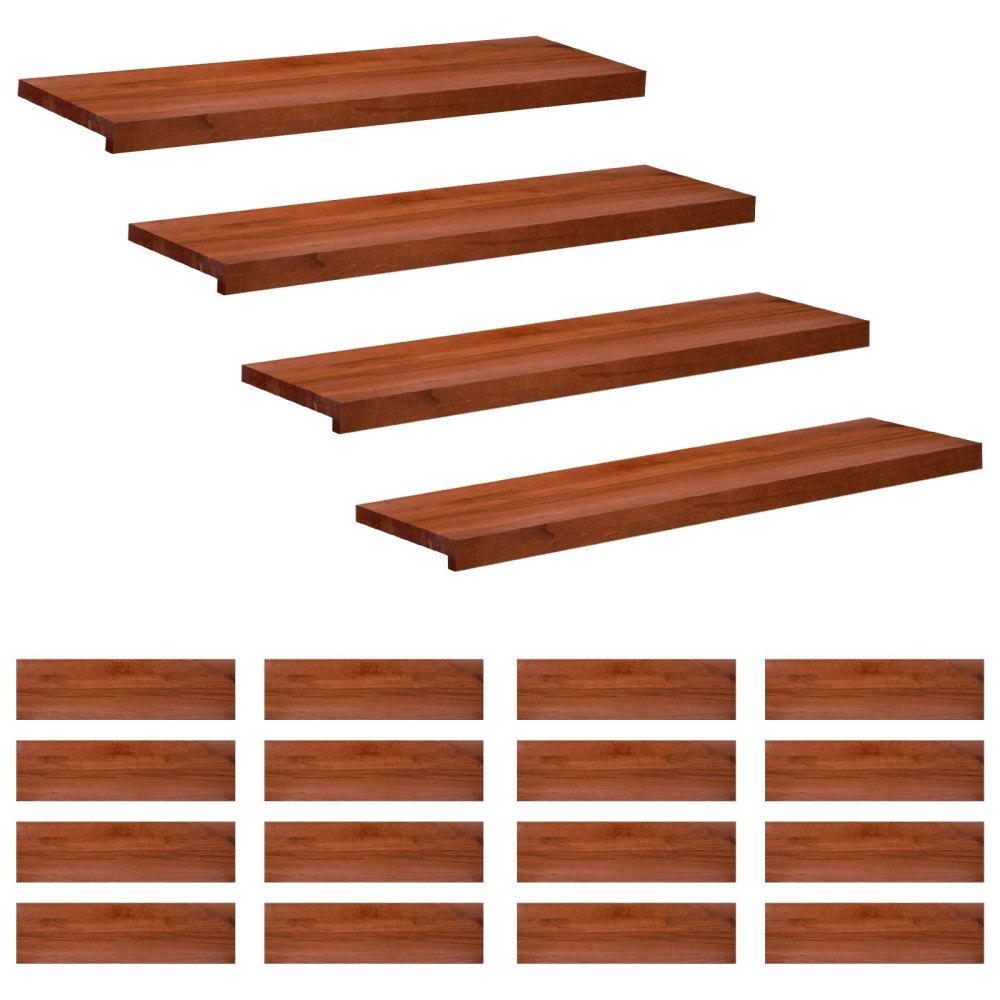 vidaXL Trapstegsmattor 20 st 100 x 30 x 2 cm Brun Massivt bokträ