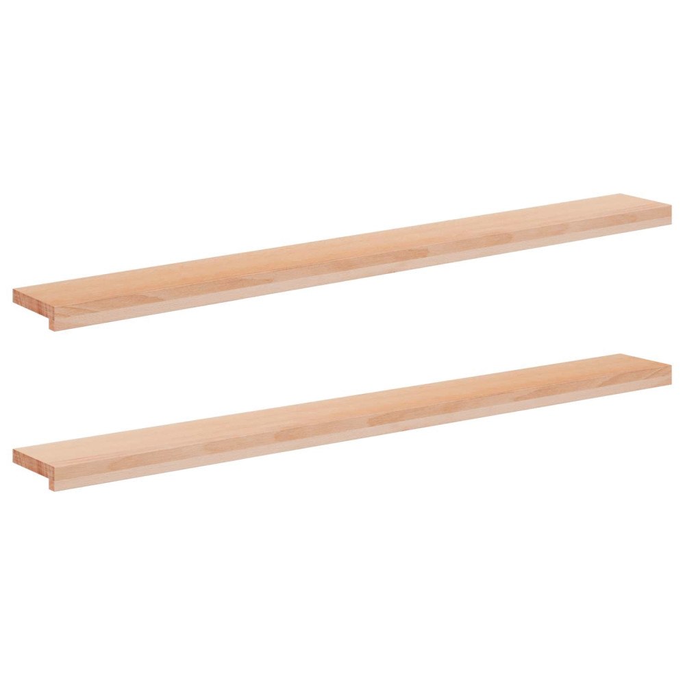 vidaXL Fönsterbrädor 2 st Naturlig 160 x 15 x 2 cm Massivt bokträ
