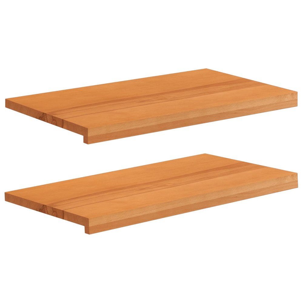 vidaXL Fönsterbrädor 2 st Ljusbrun 70 x 40 x 2 cm Massivt bokträ
