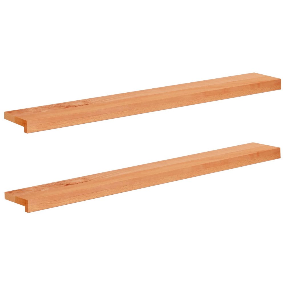 vidaXL Fönsterbrädor 2 st Lack 120 x 15 x 2 cm Massivt bokträ