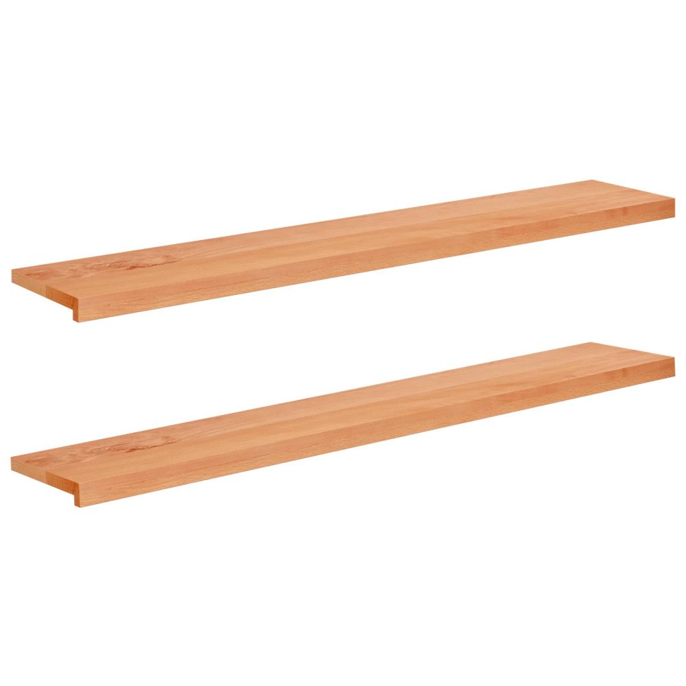 vidaXL Fönsterbrädor 2 st Lackad 160 x 30 x 2 cm Massivt bokträ