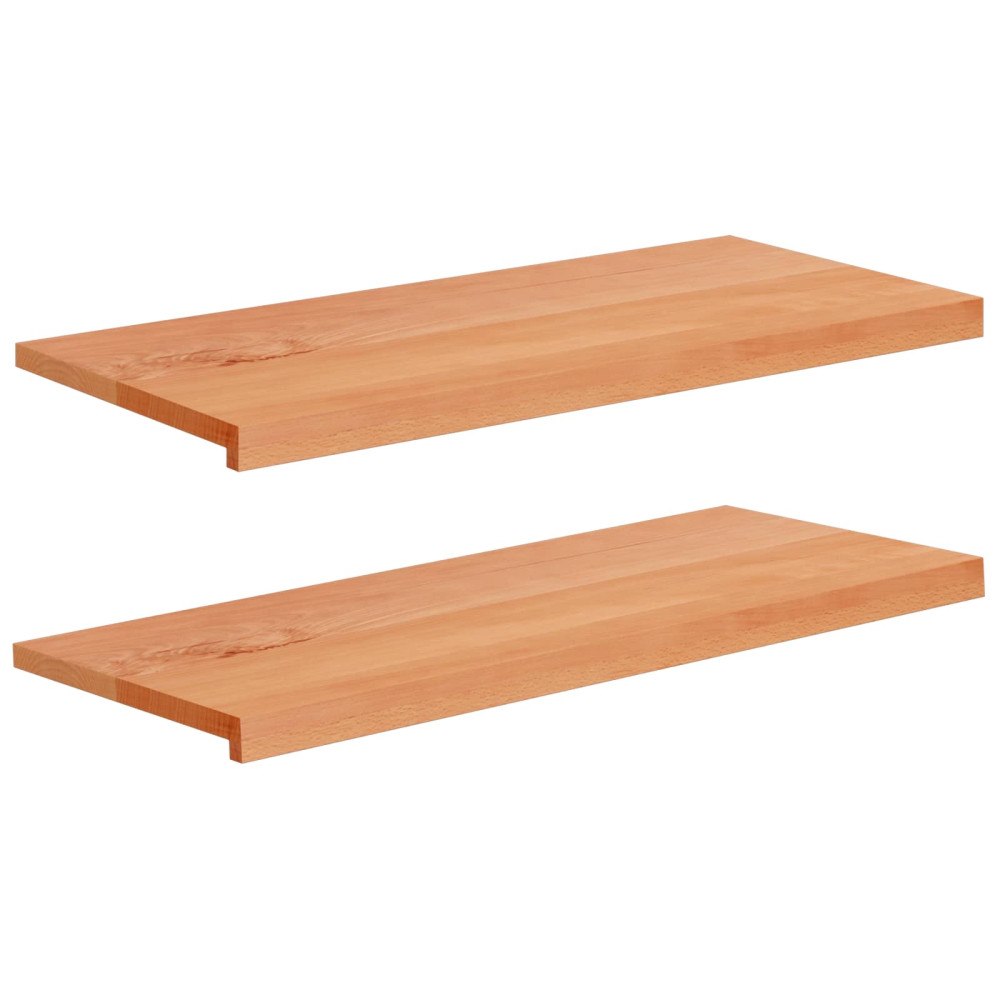 vidaXL Fönsterbrädor 2 st Lackad 100 x 40 x 2 cm Massivt bokträ
