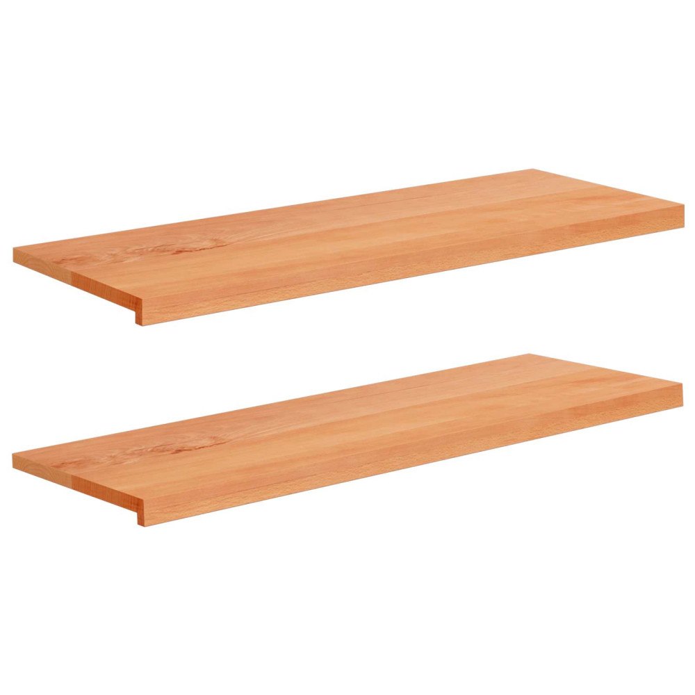 vidaXL Fönsterbrädor 2 st Lackad 110 x 40 x 2 cm Massivt bokträ