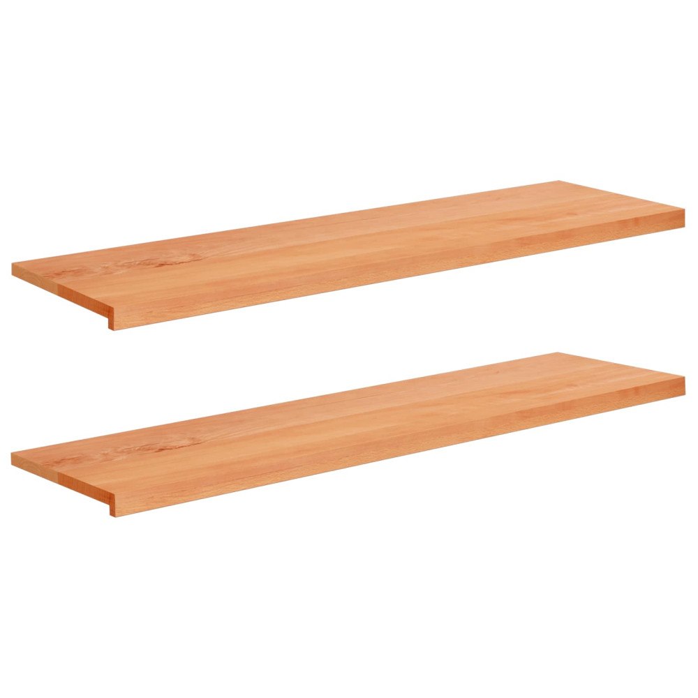 vidaXL Fönsterbrädor 2 st Lackad 140 x 40 x 2 cm Massivt bokträ
