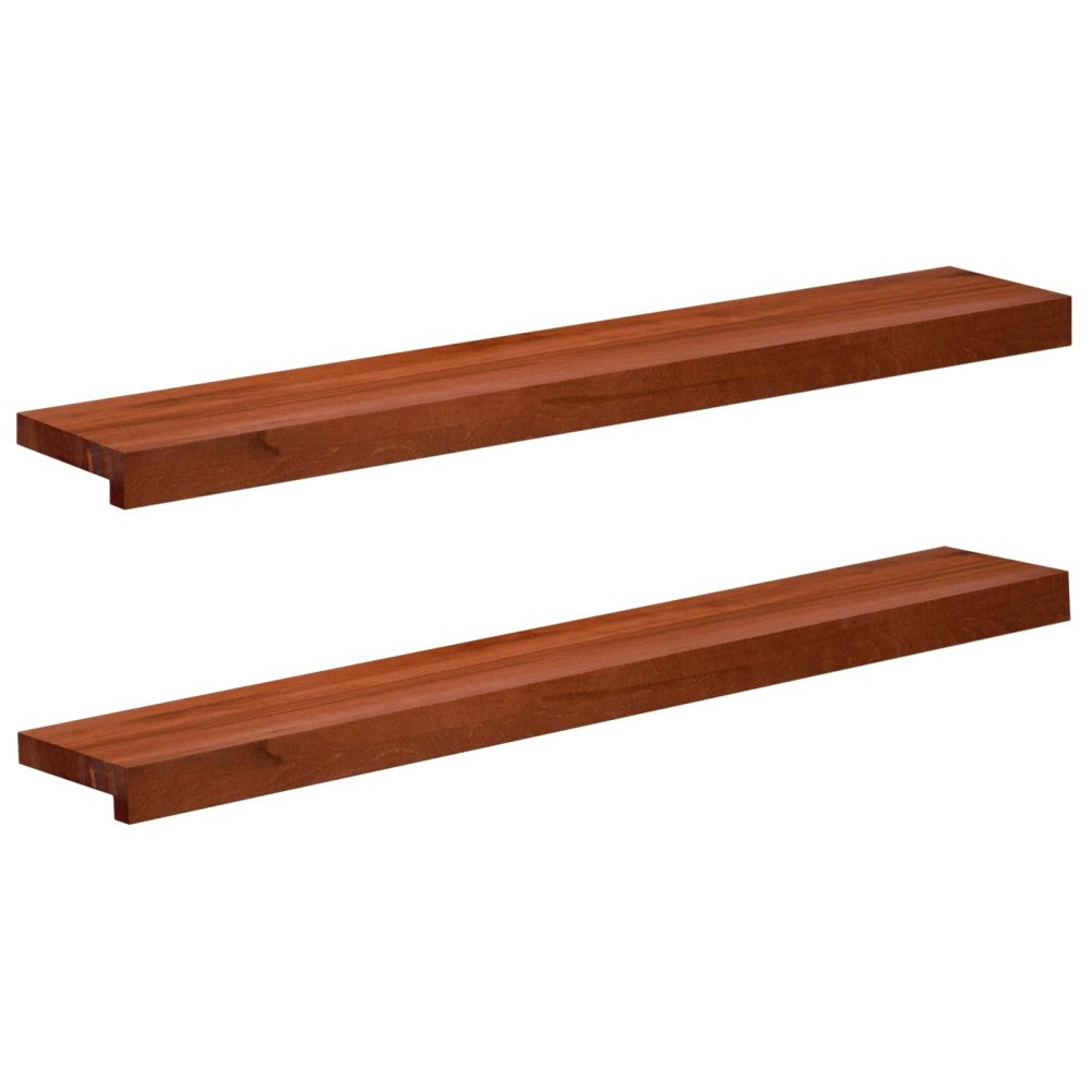 vidaXL Fönsterbrädor 2 st Brun 100 x 15 x 2 cm Massivt bokträ
