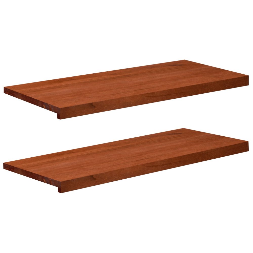 vidaXL Fönsterbrädor 2 st Brun 90 x 40 x 2 cm Massivt bokträ