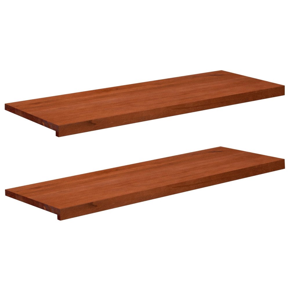 vidaXL Fönsterbrädor 2 st Brun 110 x 40 x 2 cm Massivt bokträ