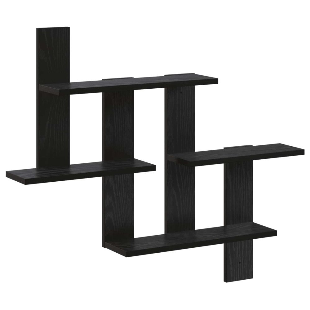 vidaXL Vägg hylla Svart ek 85 x 13,5 x 73,5 cm Konstruerat trä