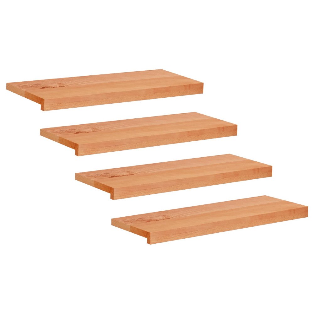 vidaXL Trapstegsmattor 4 st 70 x 25 x 2 cm Lack Massivt bokträ