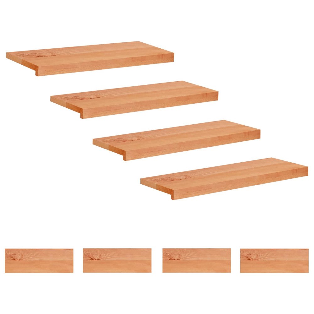 vidaXL Trapstegsmattor 8 st 70 x 25 x 2 cm Lack Massivt bokträ