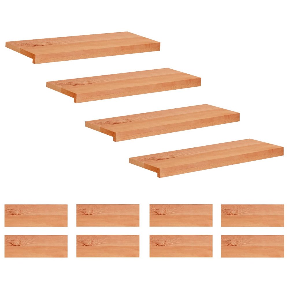 vidaXL Trapstegsmattor 12 st 70 x 25 x 2 cm Lack Massivt bokträ
