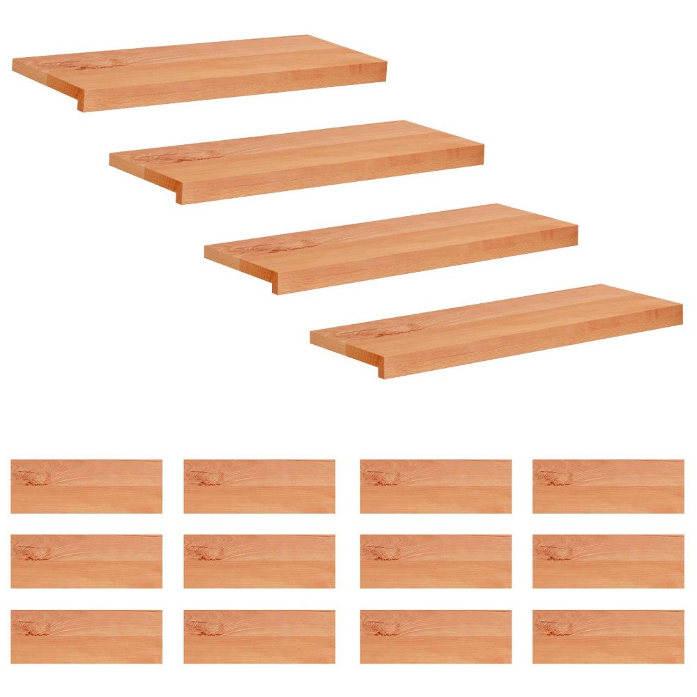 vidaXL Trapstegsmattor 16 st 70 x 25 x 2 cm Lack Massivt bokträ