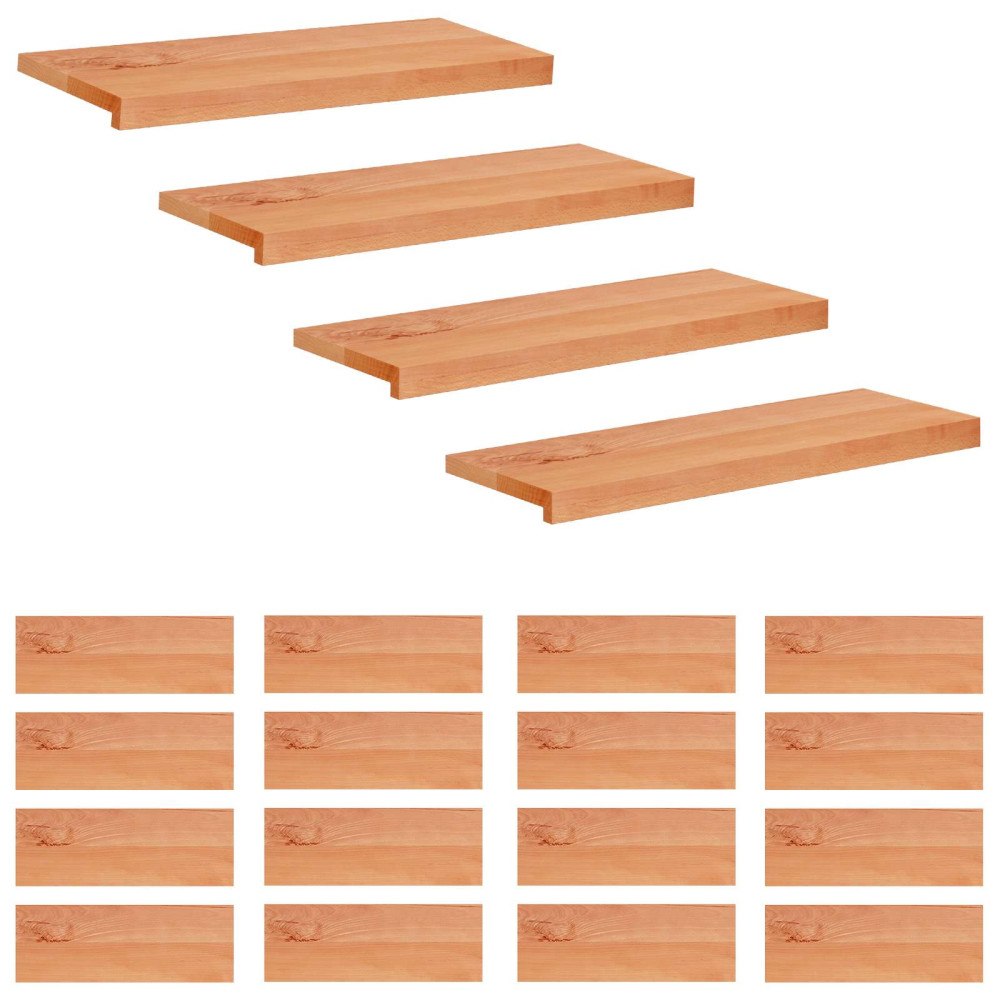 vidaXL Trapstegsmattor 20 st 70 x 25 x 2 cm Lack Massivt bokträ